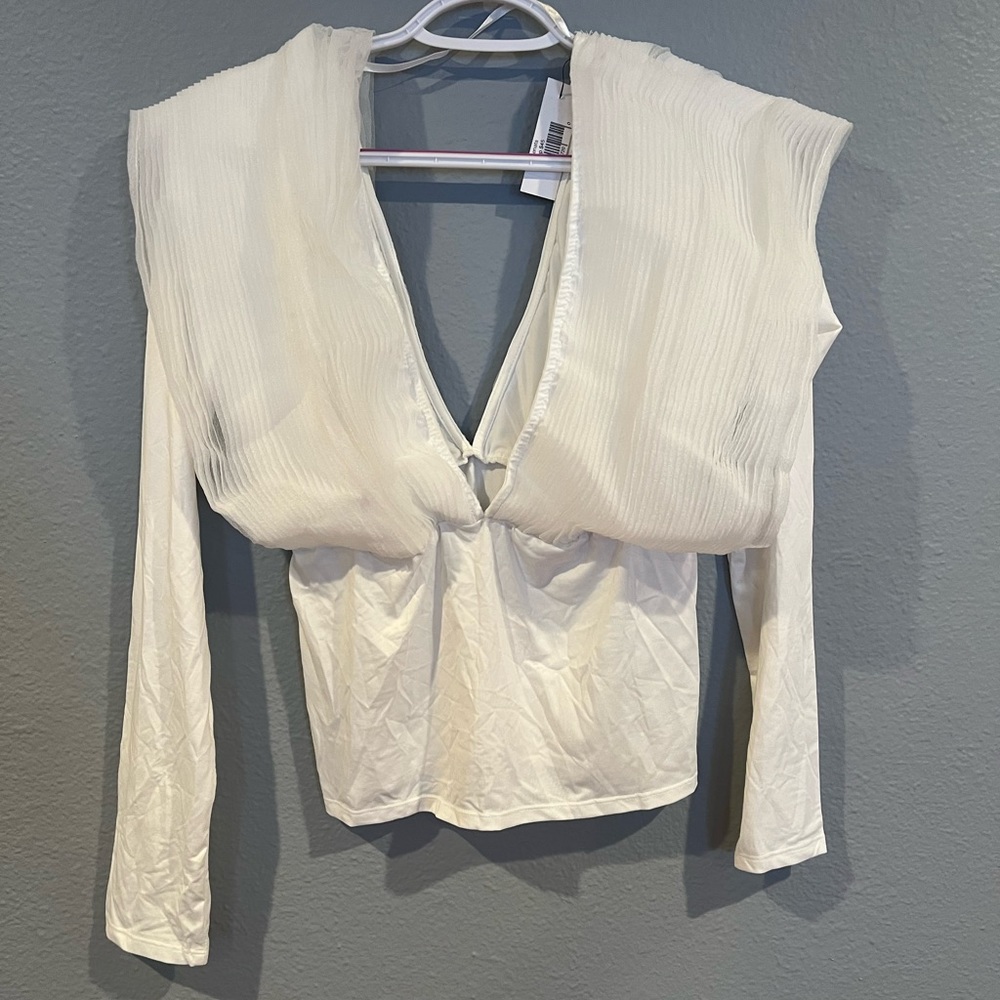 Women Long Sleeve White Top